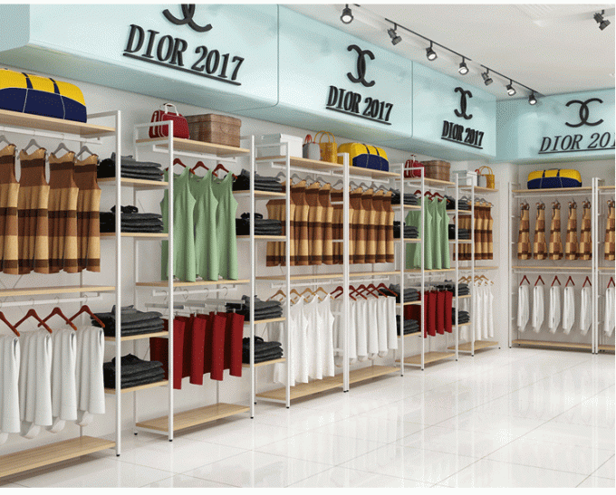 Estante montado en la pared moderno de la ropa de los estantes de