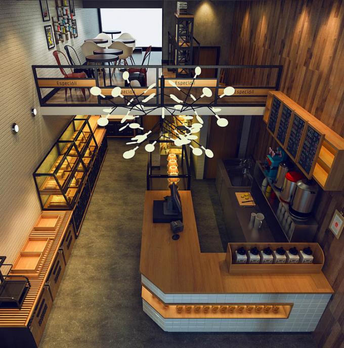 Tienda de alimentación de madera del metal que deja de lado el estante