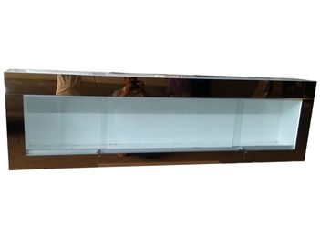 Wall Mounted Jewelry Display Case Jewelry Store Showcases With Golden Mirror Surface