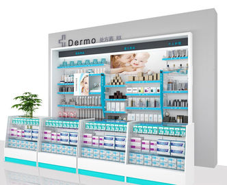 Capa modificada para requisitos particulares médica moderna de los estantes de exhibición de la farmacia de los muebles de la tienda